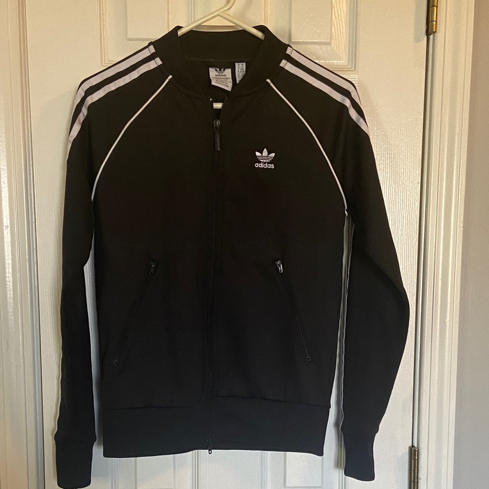 Adidas Black and White Track Jacket